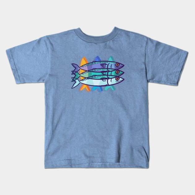 3 stylish mackerels Kids T-Shirt by Mimie20